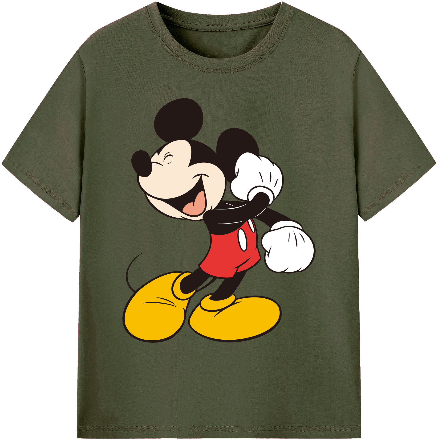 ミッキーマウス Mickey Mouse 綿100％ メンズ半袖Tシャツ｜肌触りやわらか＆通気性